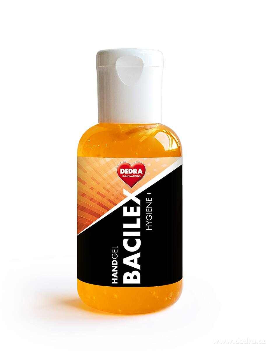 Čisticí gel na ruce s vysokým obsahem alkoholu, 50 ml, HANDGEL BACILEX HYGIENE+