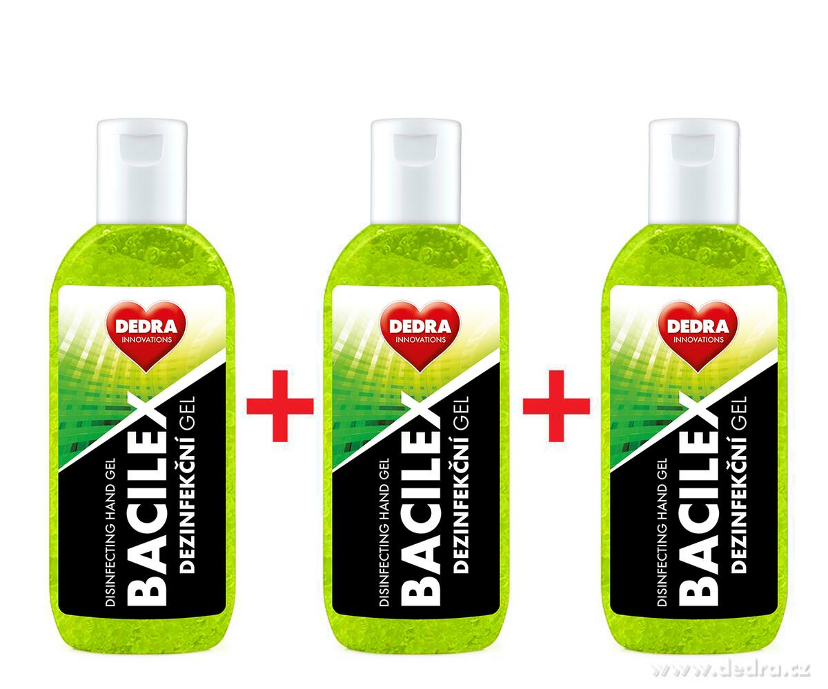 2+1 ZDARMA, BACILEX®, dezinfekční gel na ruce, certifikovaný, 3 x 100 ml
