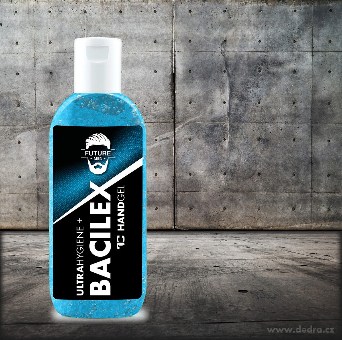 SADA 2+1 ZDARMA, čisticí gel na ruce pro muže, PLATINUM, 70 % alkoholu, BACILEX® ultraHYGIENE+ – náhled 2 | Grand Móda