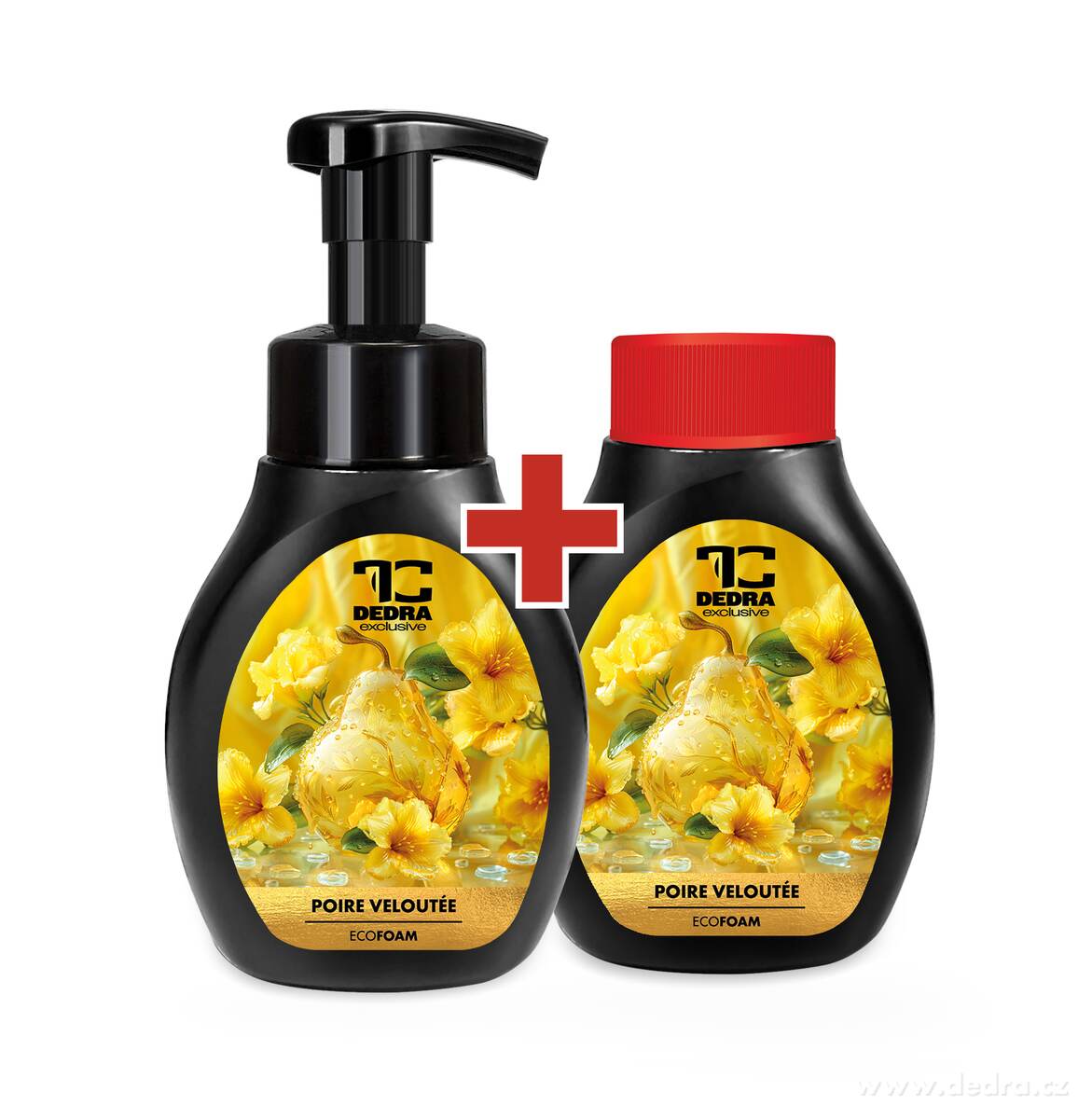 SAMETOVÁ HRUŠKA, šetrné pěnové mýdlo na ruce & tělo, 2×300 ml, výhodná sada 2 ks