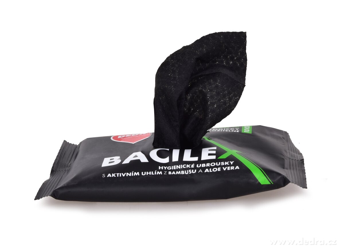 Hygienick├ę vlh─Źen├ę ubrousky s bambusov├Żm uhl├şm & Aloe Vera | BACILEX┬« - obr├ízek 2 | Vychyt├ívky na cesty | Grand M├│da