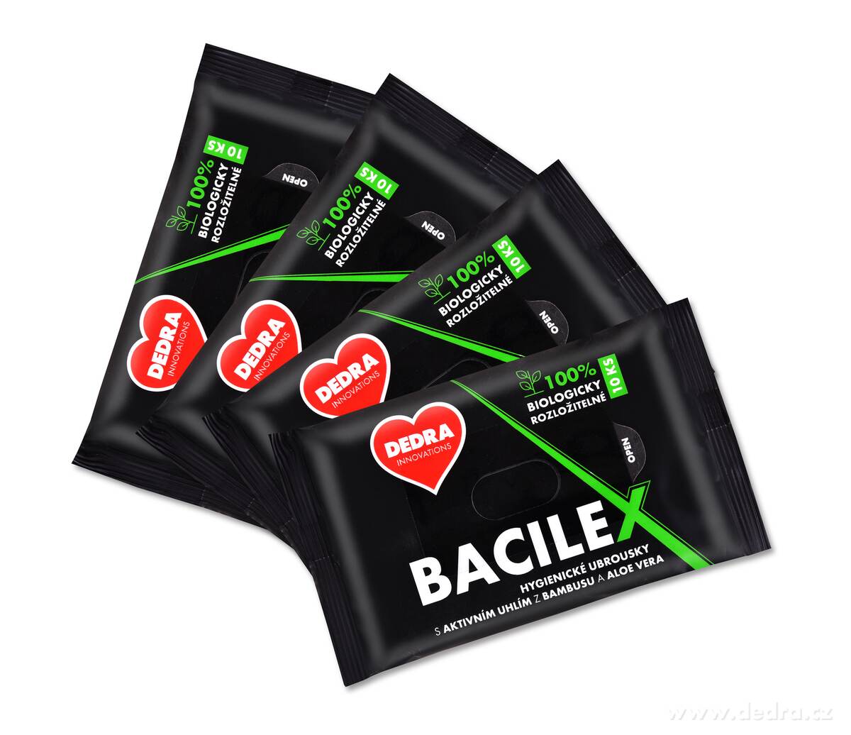 Hygienick├ę vlh─Źen├ę ubrousky s bambusov├Żm uhl├şm & Aloe Vera | BACILEX┬« - obr├ízek 5 | Vychyt├ívky na cesty | Grand M├│da