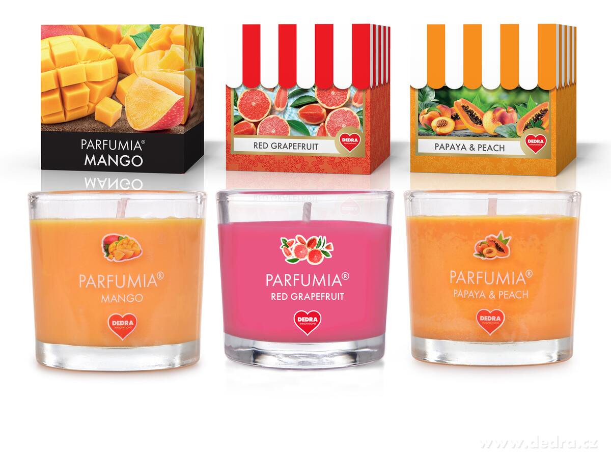 DELICATES | sada 3 votivn├şch sv├ş─Źek D | PARFUMIA┬« | 3├Ś55 ml - hlavn├ş obr├ízek | Delicates | Grand M├│da