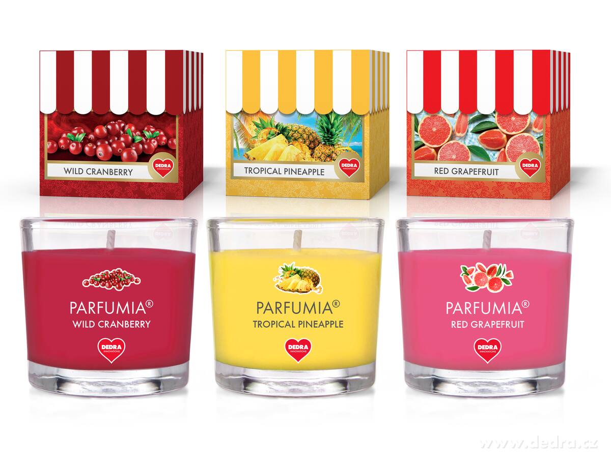 DELICATES, sada 3 votivních svíček B, PARFUMIA®, 3×55 ml | Delicates | Grand Móda