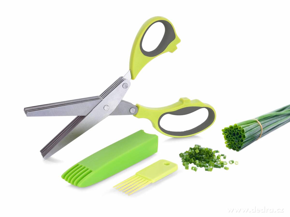 BYLINKÁTOR, nůžky na bylinky s 5 břity + čistítko a kryt | Nože, nůžky a prkénka | Grand Móda