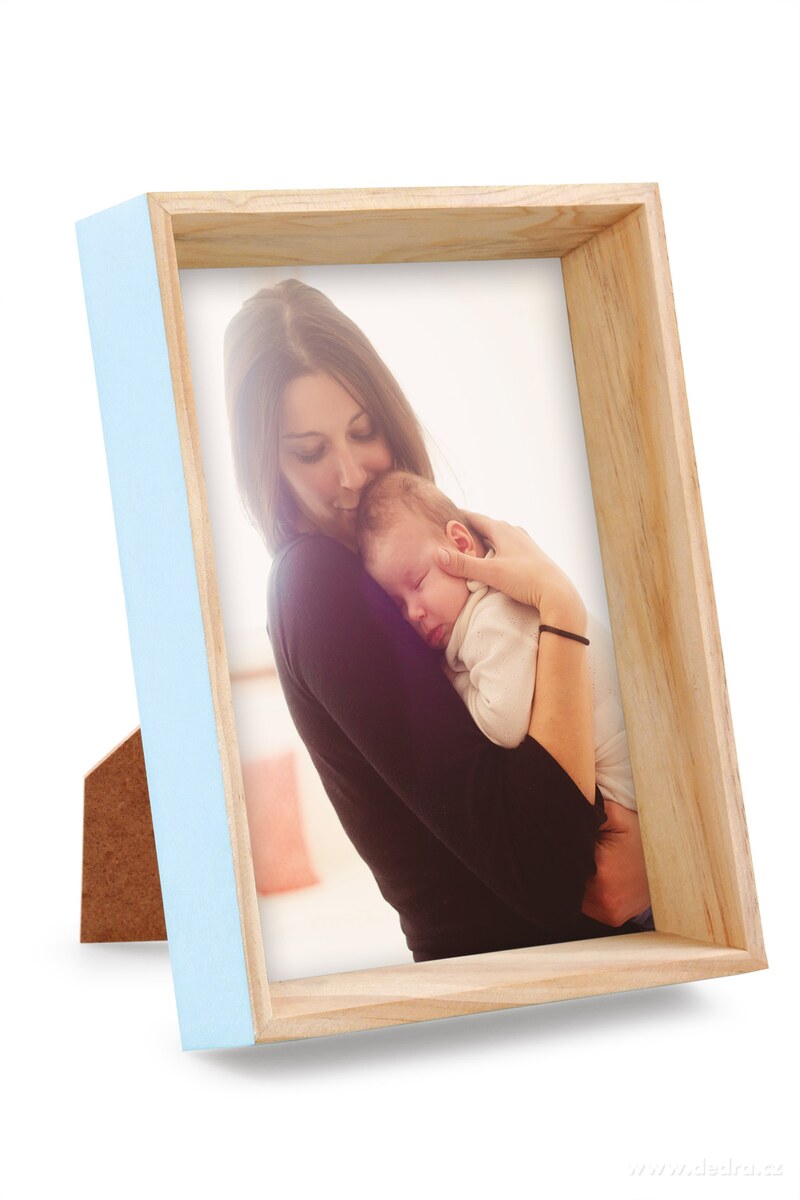Dřevěný fotorámeček, pastelově mintový – náhled 2 | Grand Móda