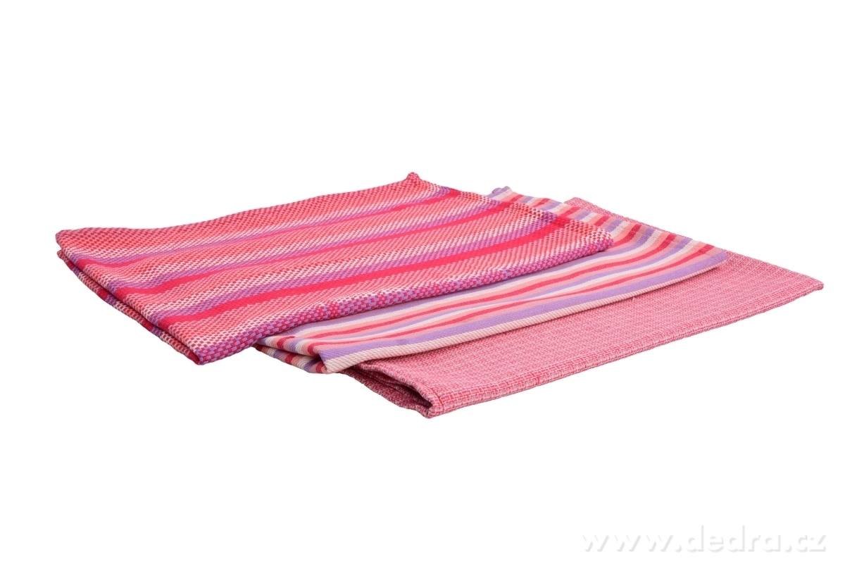 3ks kuchyňské utěrky, červené tóny