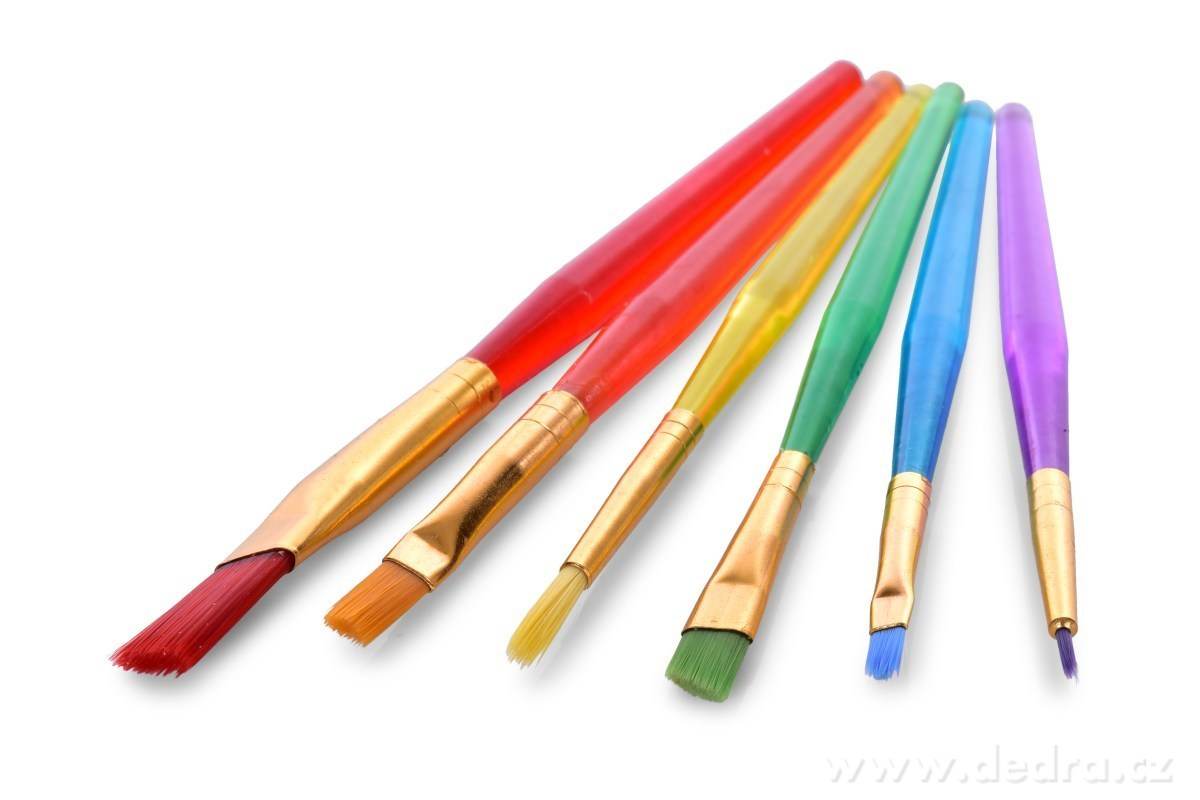 ART, 6 ks sada PLOCHÝCH a KULATÝCH štětců na malování, měkké štětiny, různé velikosti | Školní potřeby ÔťĆ´ŞĆ | Grand Móda