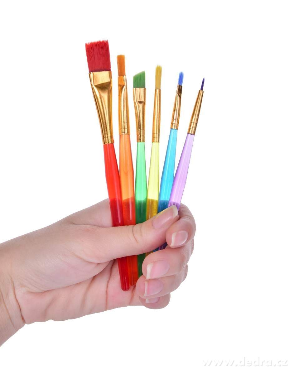 ART, 6 ks sada PLOCHÝCH a KULATÝCH štětců na malování, měkké štětiny, různé velikosti – náhled 2 | Grand Móda