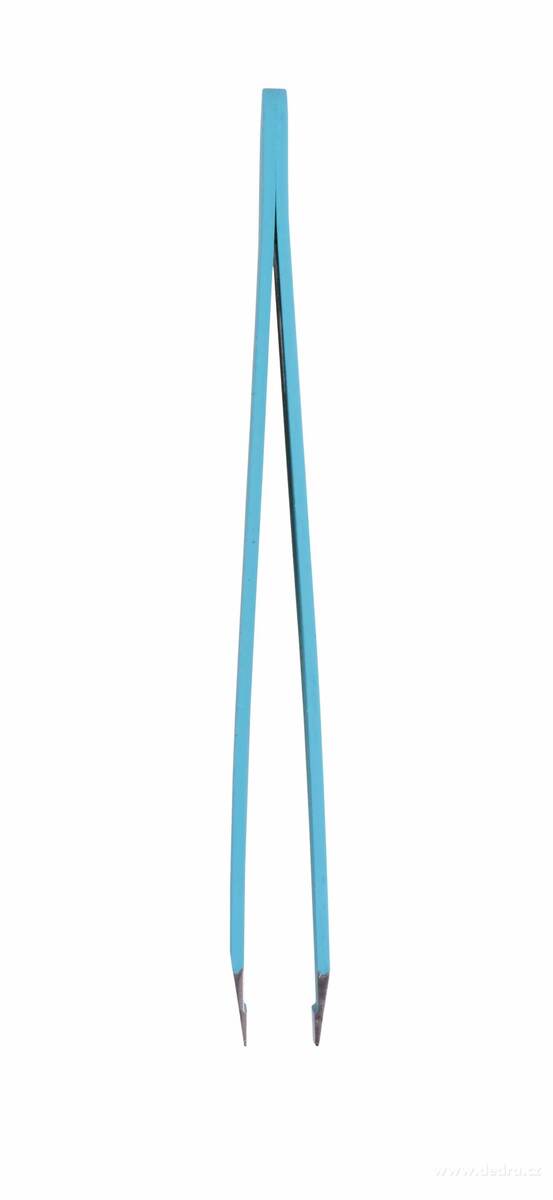 BEAUTY, šikmá pinzeta, nerezová ocel, precizní úprava obočí, modrá – náhled 2 | Grand Móda