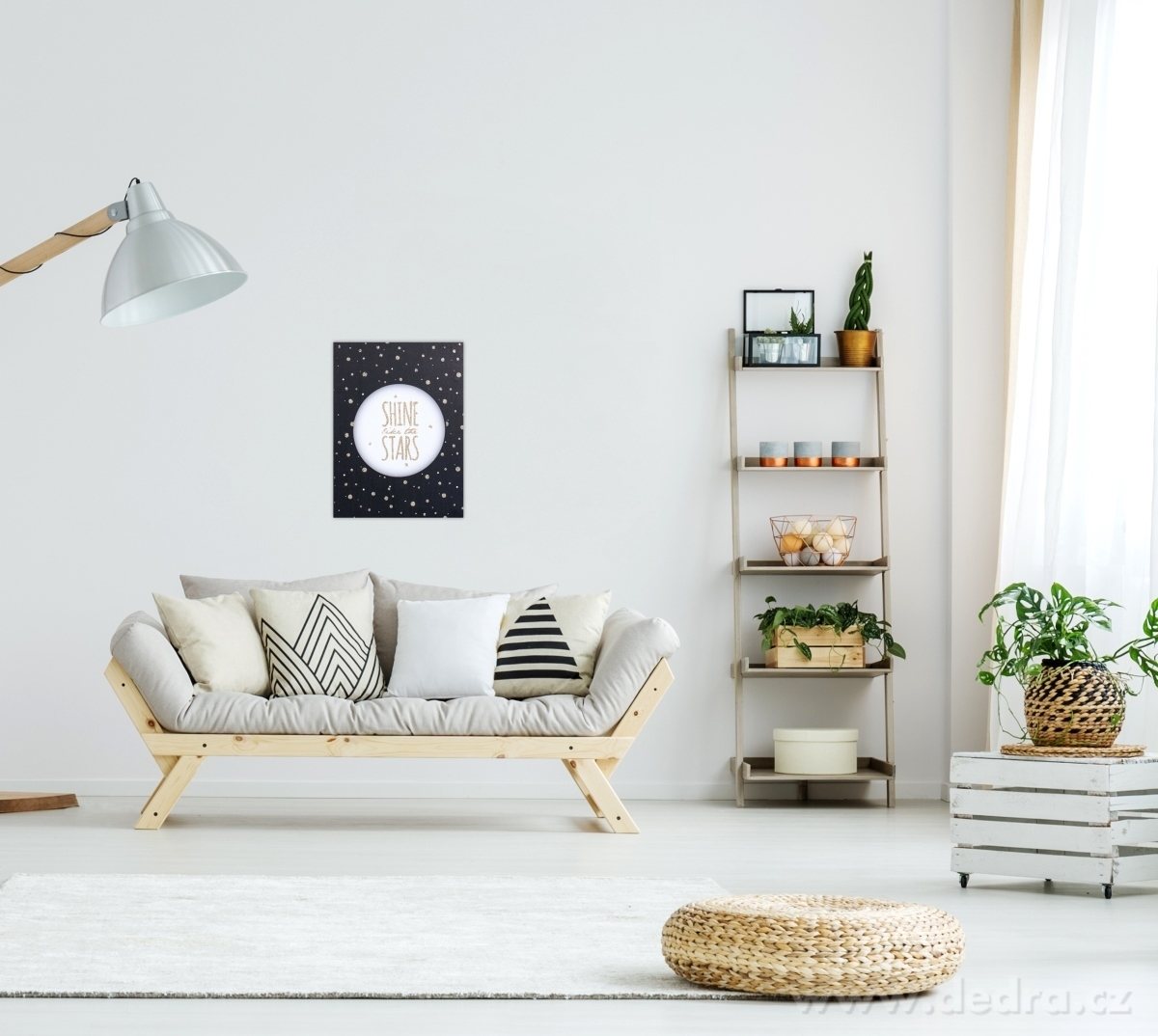 SHINE LIKE THE STARS, nástěnný obraz s glitter efektem, 30 x 40 cm, černý – náhled 2 | Grand Móda