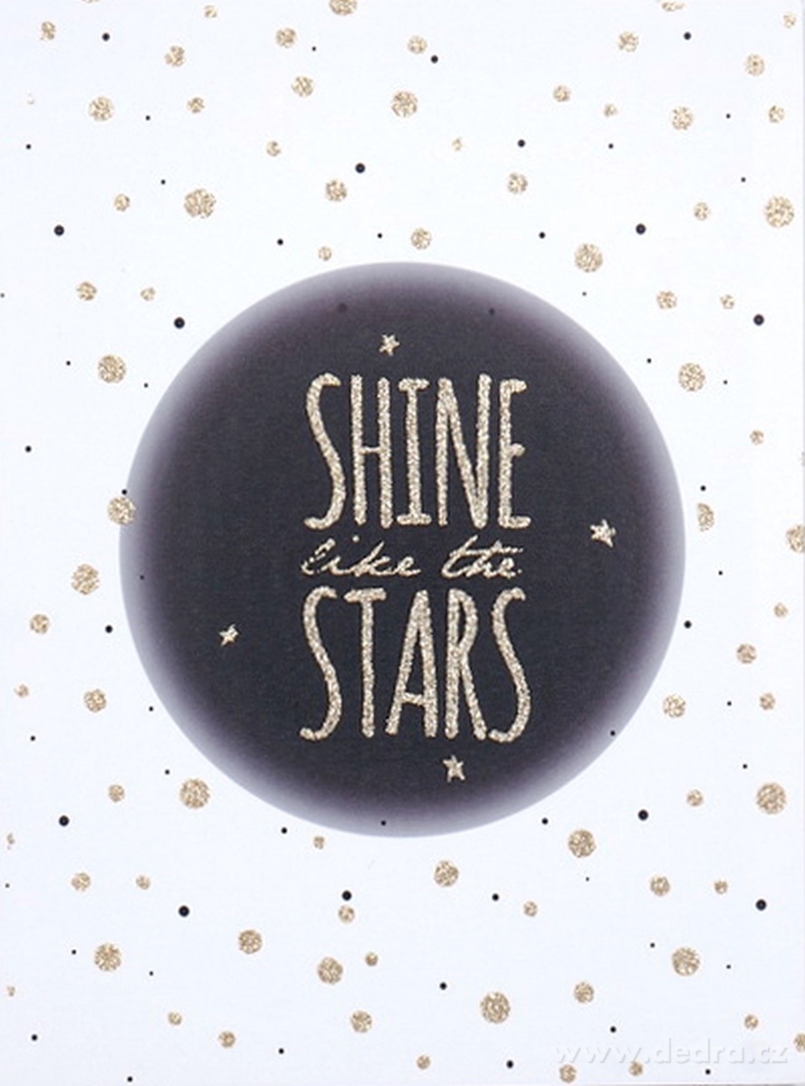 SHINE LIKE THE STARS, nástěnný obraz s glitter efektem, 30 x 40 cm, bílý