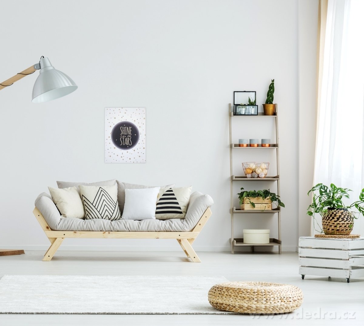 SHINE LIKE THE STARS, nástěnný obraz s glitter efektem, 30 x 40 cm, bílý – náhled 2 | Grand Móda