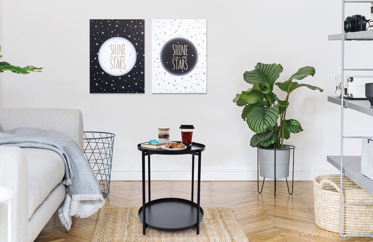 SHINE LIKE THE STARS, nástěnný obraz s glitter efektem, 30 x 40 cm, bílý – náhled 3 | Grand Móda