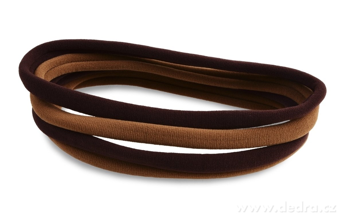 HAIRÉLLE, sada 4 ks elastických čelenek & gumiček do vlasů, hnědý mix – náhled 2 | Grand Móda