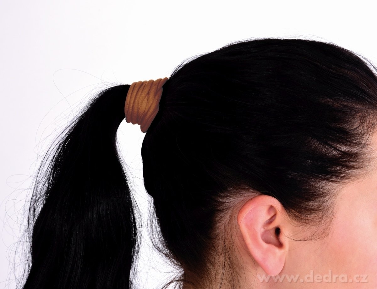 HAIRÉLLE, sada 4 ks elastických čelenek & gumiček do vlasů, hnědý mix – náhled 5 | Grand Móda