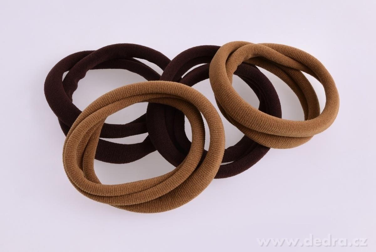 HAIRÉLLE, sada 4 ks elastických čelenek & gumiček do vlasů, hnědý mix – náhled 6 | Grand Móda