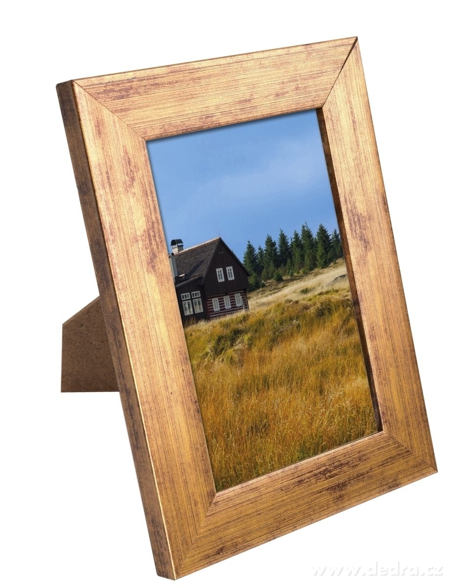 Dřevěný fotorámeček, zlatý s patinou – náhled 3 | Grand Móda