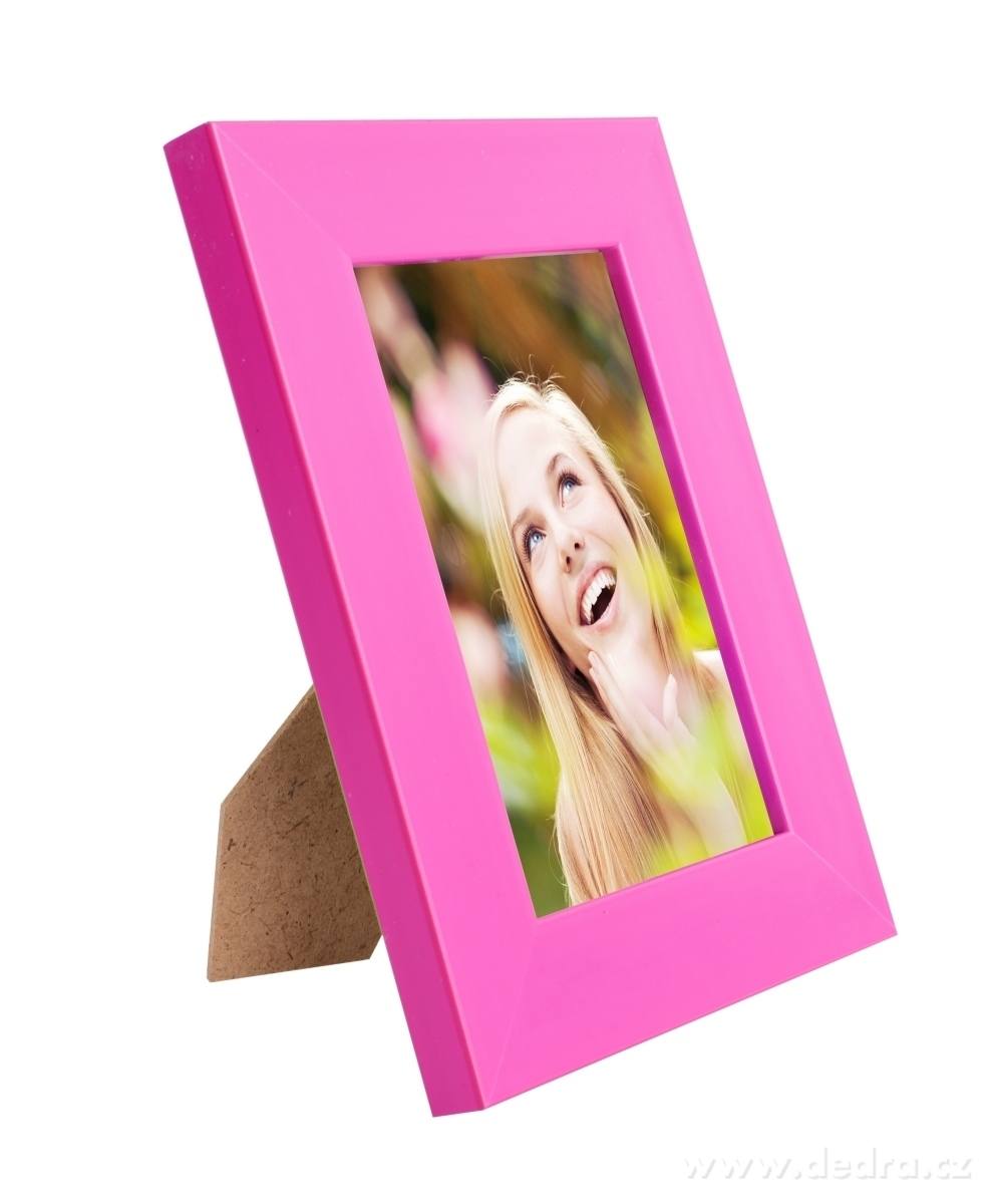 Dřevěný fotorámeček, fuchsiový