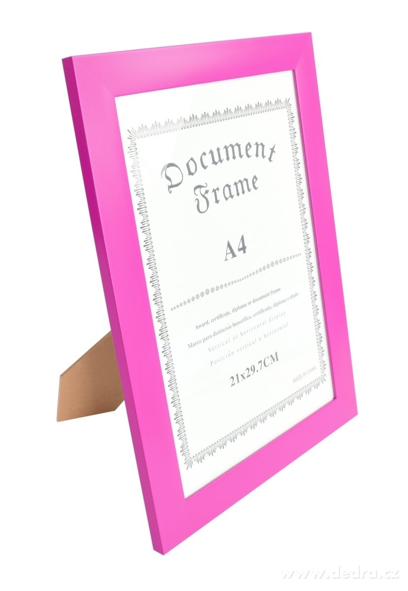 Dřevěný fotorámeček, fuchsiový | Fotorámečky | Grand Móda