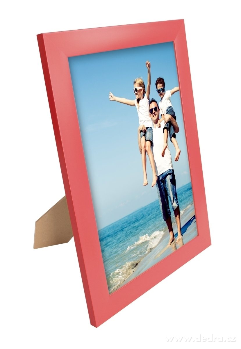 Dřevěný fotorámeček, červený – náhled 2 | Grand Móda