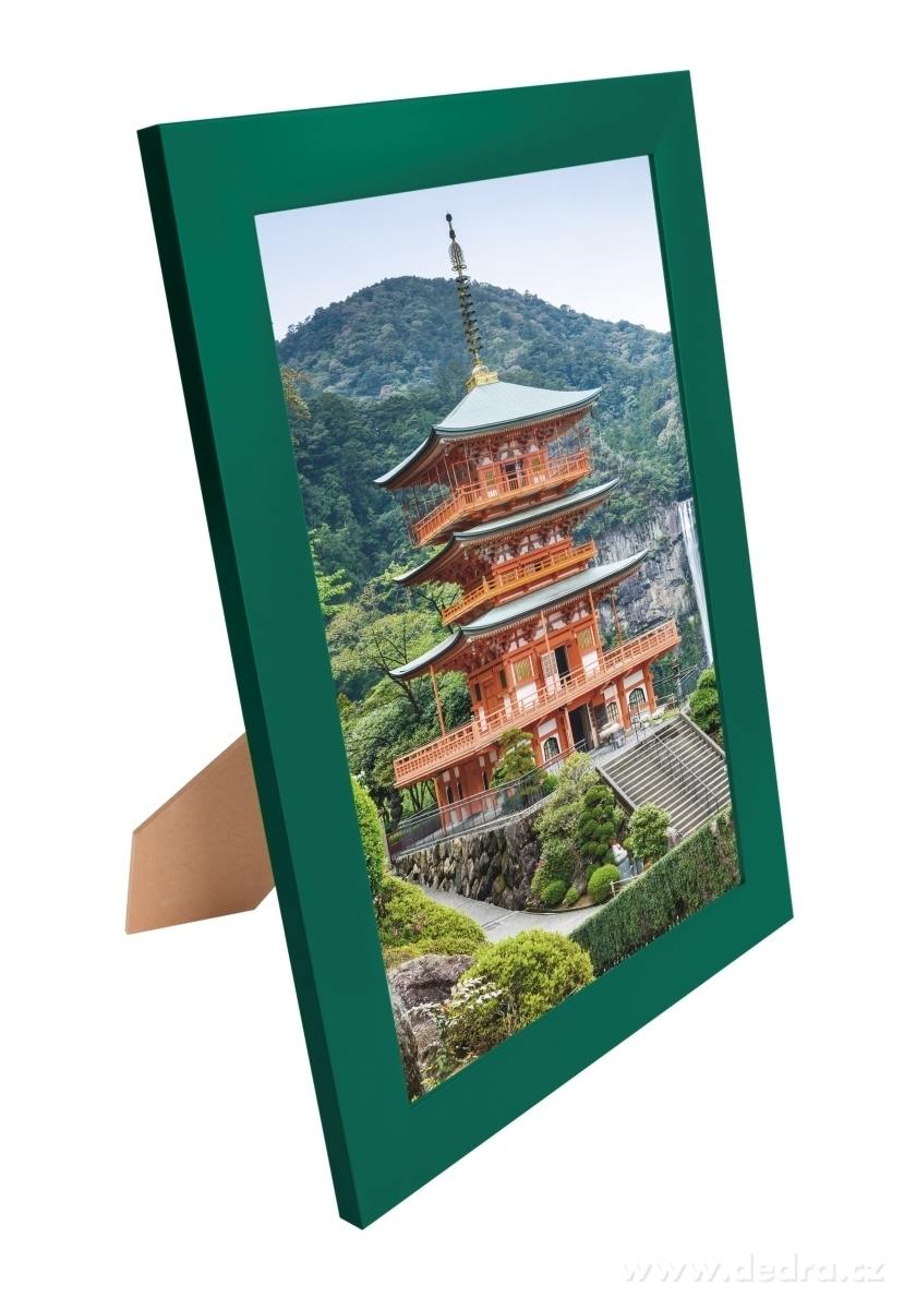 Dřevěný fotorámeček, tmavě zelený s patinou – náhled 2 | Grand Móda