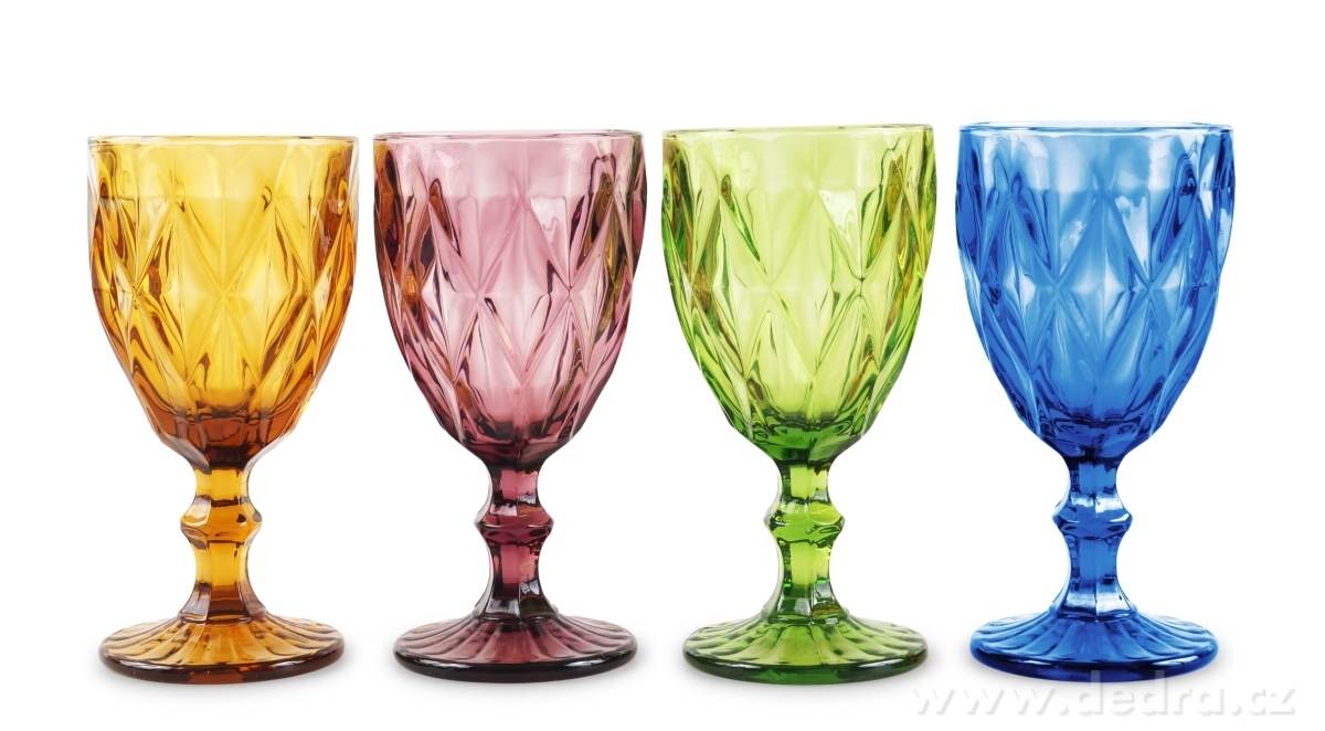 4 ks sada pohárů, v pestrých barvách | Sklenice, poháry a shakery | Grand Móda