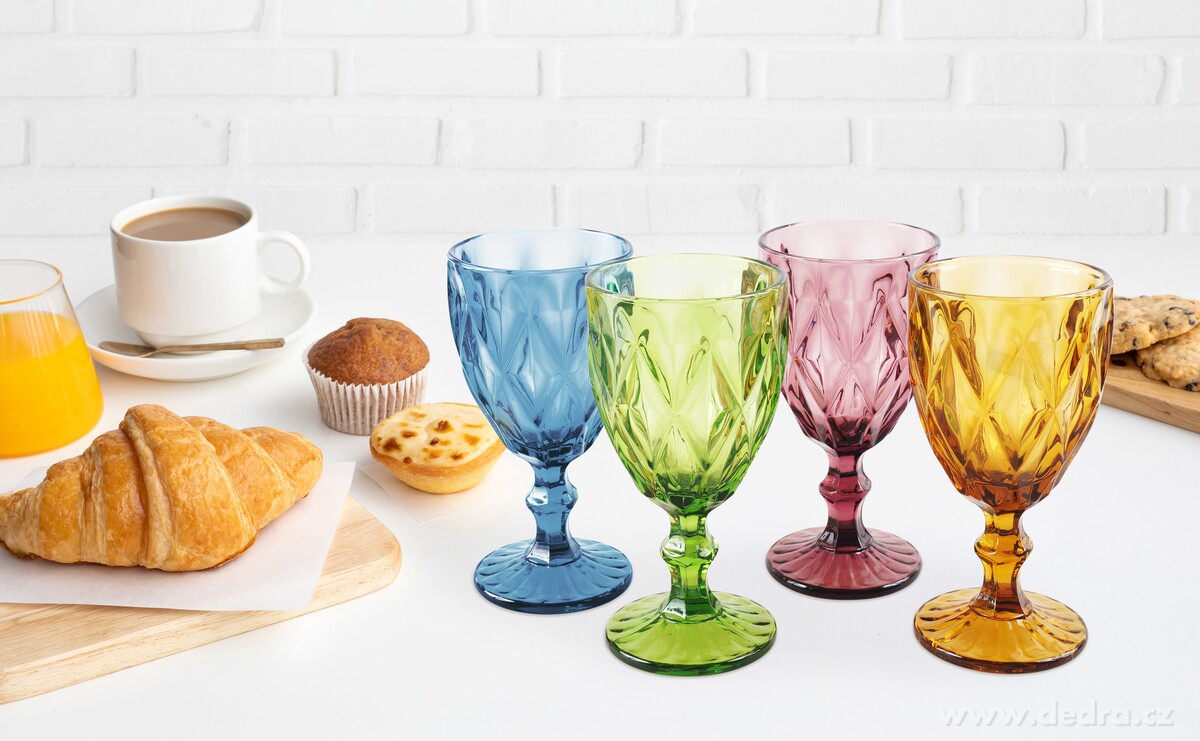 4 ks sada pohárů, v pestrých barvách – náhled 3 | Grand Móda