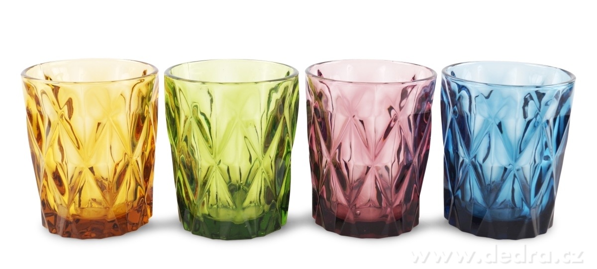 4 ks sada sklenic 270 ml, v pestrých barvách | Sklenice, poháry a shakery | Grand Móda
