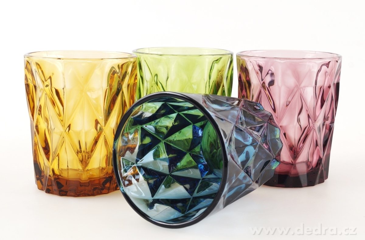 4 ks sada sklenic 270 ml, v pestrých barvách – náhled 3 | Grand Móda