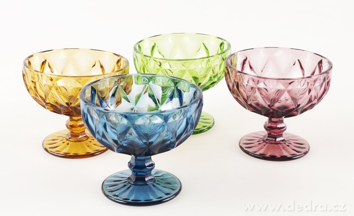 4 ks sada širokých pohárů, v pestrých barvách – náhled 4 | Grand Móda