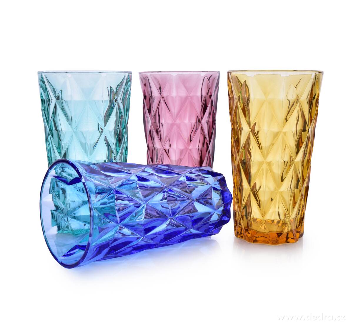 4 ks sada vysokých sklenic, 380 ml barevné – náhled 3 | Grand Móda