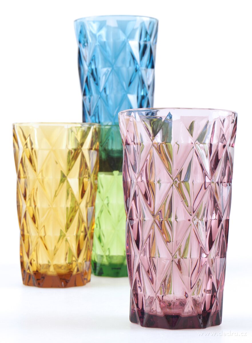 4 ks sada vysokých sklenic, 380 ml barevné – náhled 4 | Grand Móda