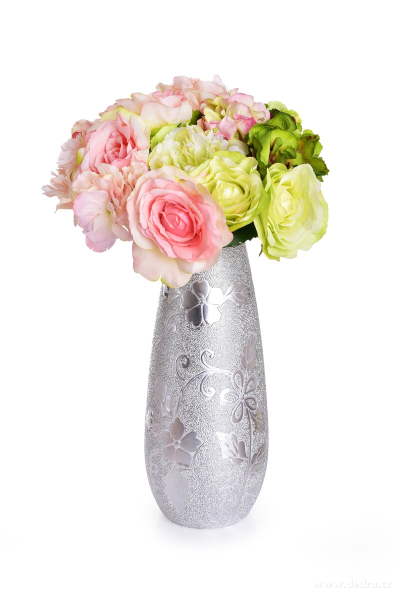 Dekorativní keramická váza s ozdobnou stříbrnou glazurou – náhled 2 | Grand Móda