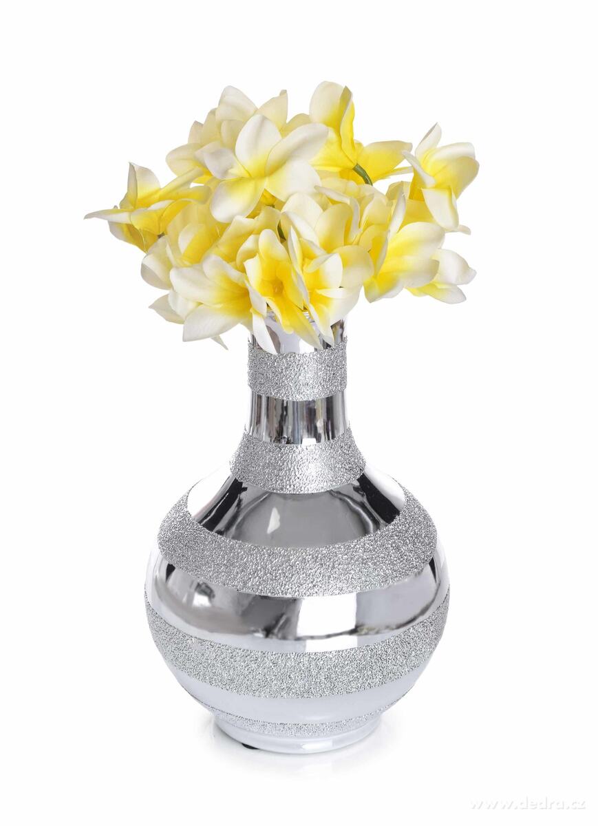 Dekorativní keramická váza s ozdobnou stříbrnou glazurou – náhled 2 | Grand Móda