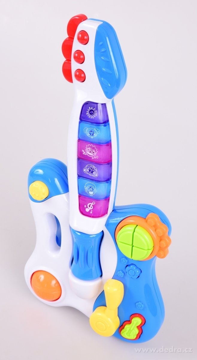 Dětská elektronická kytara, hraje, bliká a svítí – náhled 2 | Grand Móda