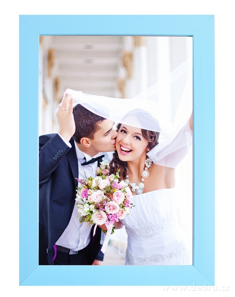Dřevěný fotorámeček, světle modrý – náhled 2 | Grand Móda