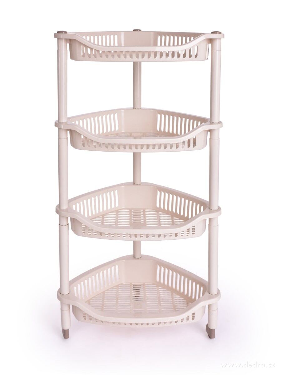 Rohový pojízdný regál, 4 patrový – náhled 2 | Grand Móda