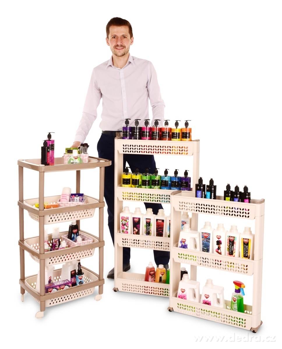 4 patrový regál, pojízdný s rukojetí – náhled 3 | Grand Móda