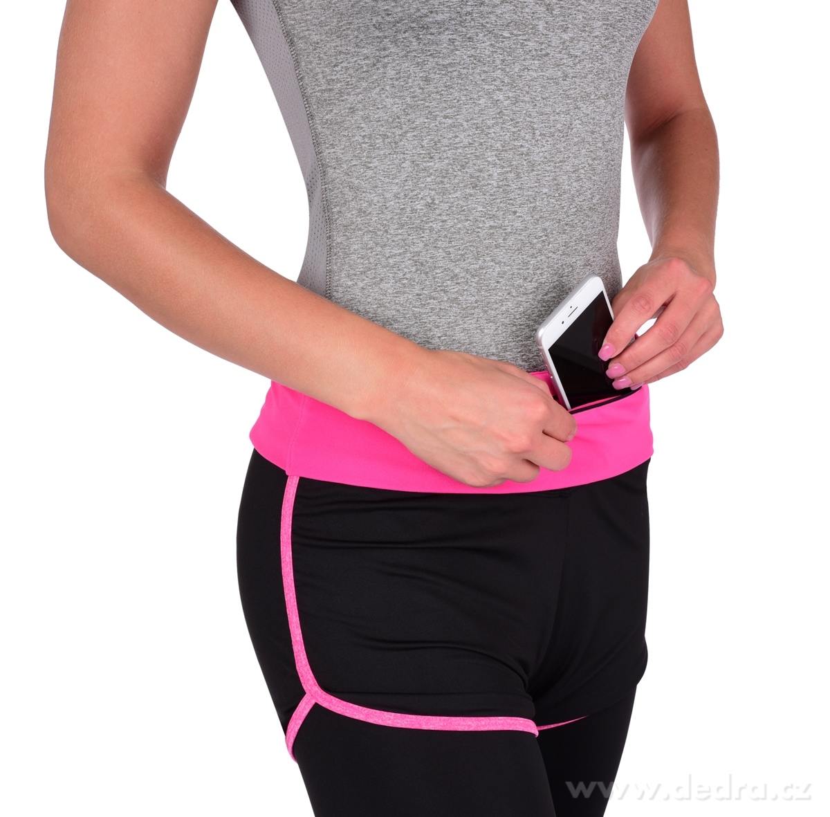 FC SPORT, Elastický pás na běhání a sport, Dvě kapsy na zip pro mobil a drobnosti – náhled 4 | Grand Móda