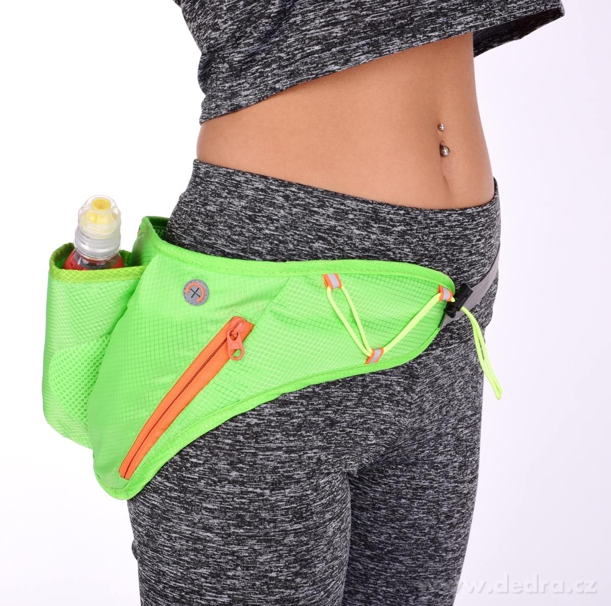 FC SPORT, ledvinka s kapsou na lahev, sportovní pouzdro na běh, kolo & turistiku, jasně zelené – náhled 3 | Grand Móda