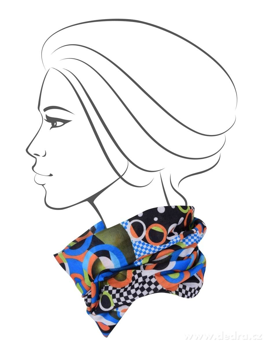 Multifunkční šátek, barevné kruhy – náhled 3 | Grand Móda