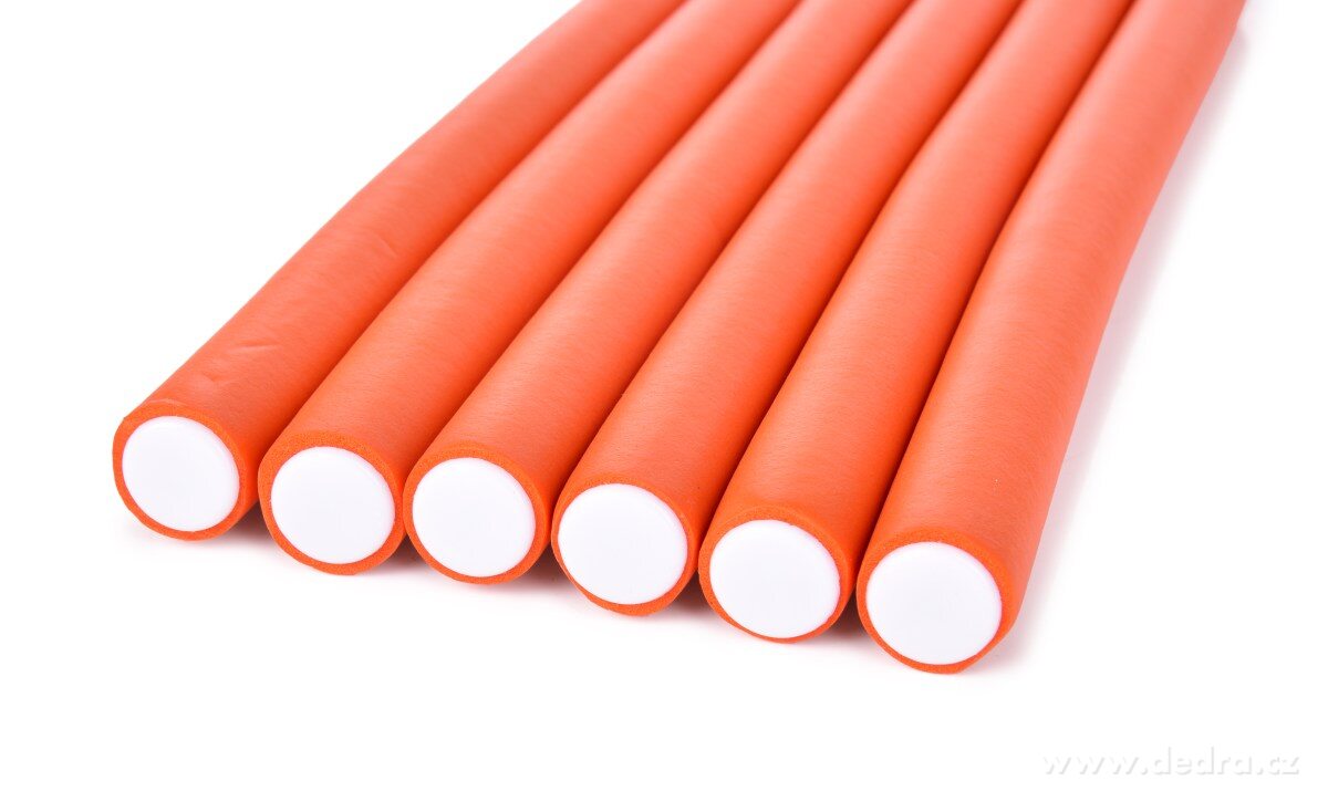 BEAUTY, 6 ks ohebné natáčky na vlasy PAPILOTY, průměr 15 mm, oranžové – náhled 6 | Grand Móda