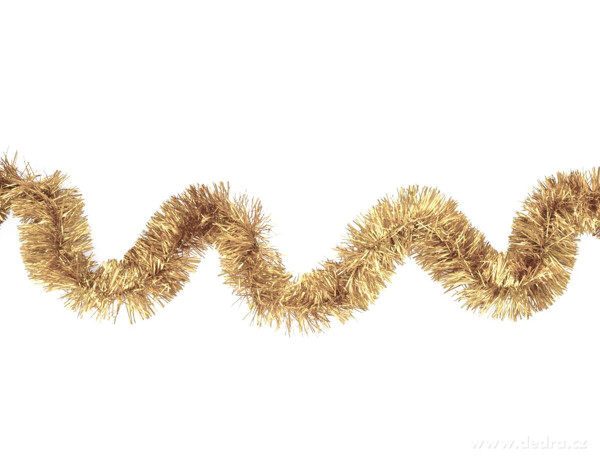 Široký zlatý řetěz, na vánoční dekorace, 200 cm