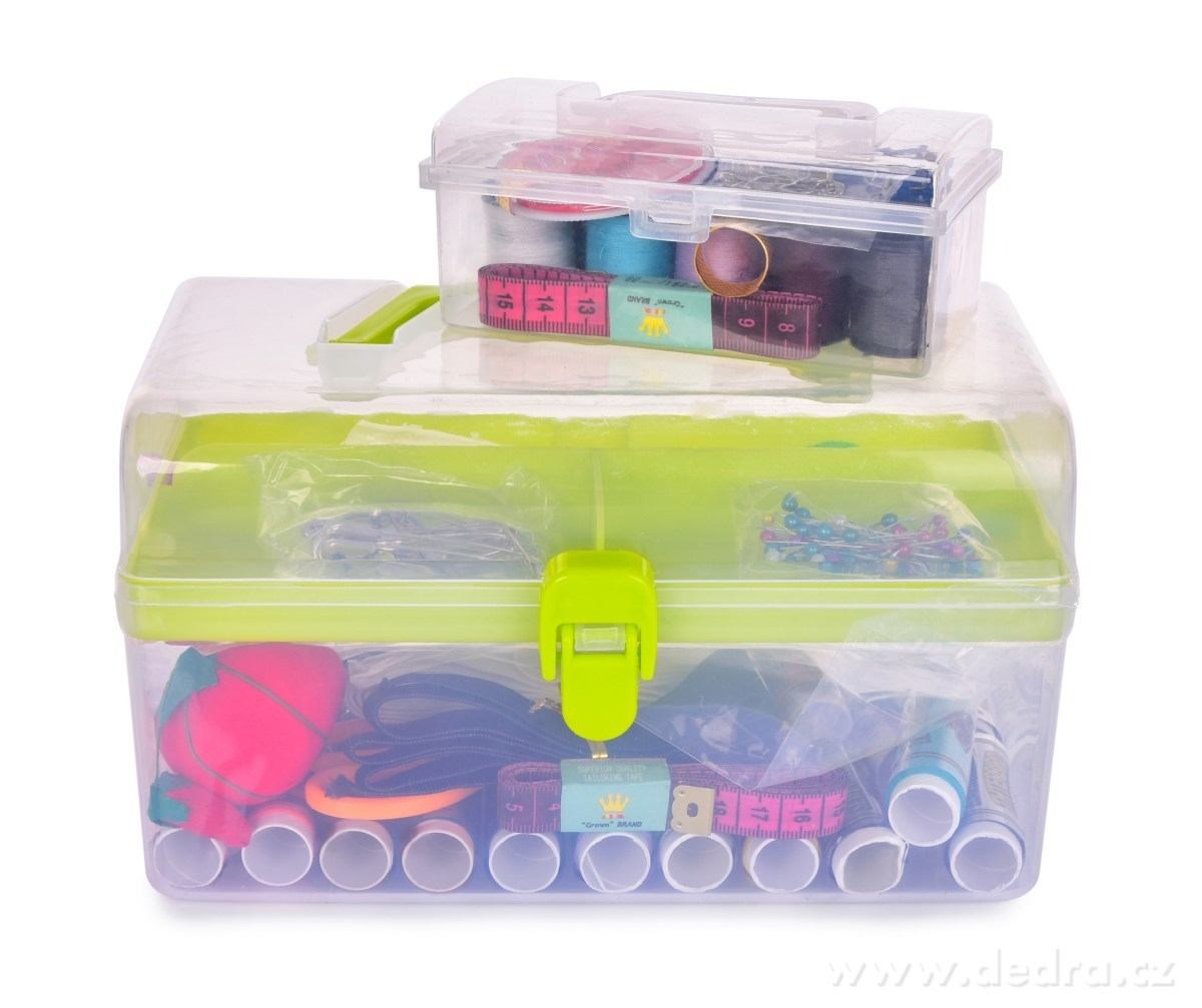 ŠVADLENKA, velký domácí šicí kufřík se 220 šicími potřebami, plastový box s uchem, 21 cm – náhled 5 | Grand Móda