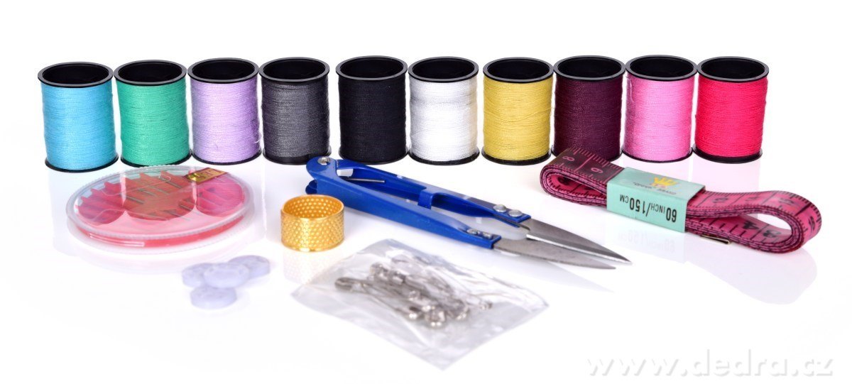 ŠVADLENKA, kompaktní šicí box se 40 šicími potřebami, plastové pouzdro s uchem, 12 cm – náhled 4 | Grand Móda