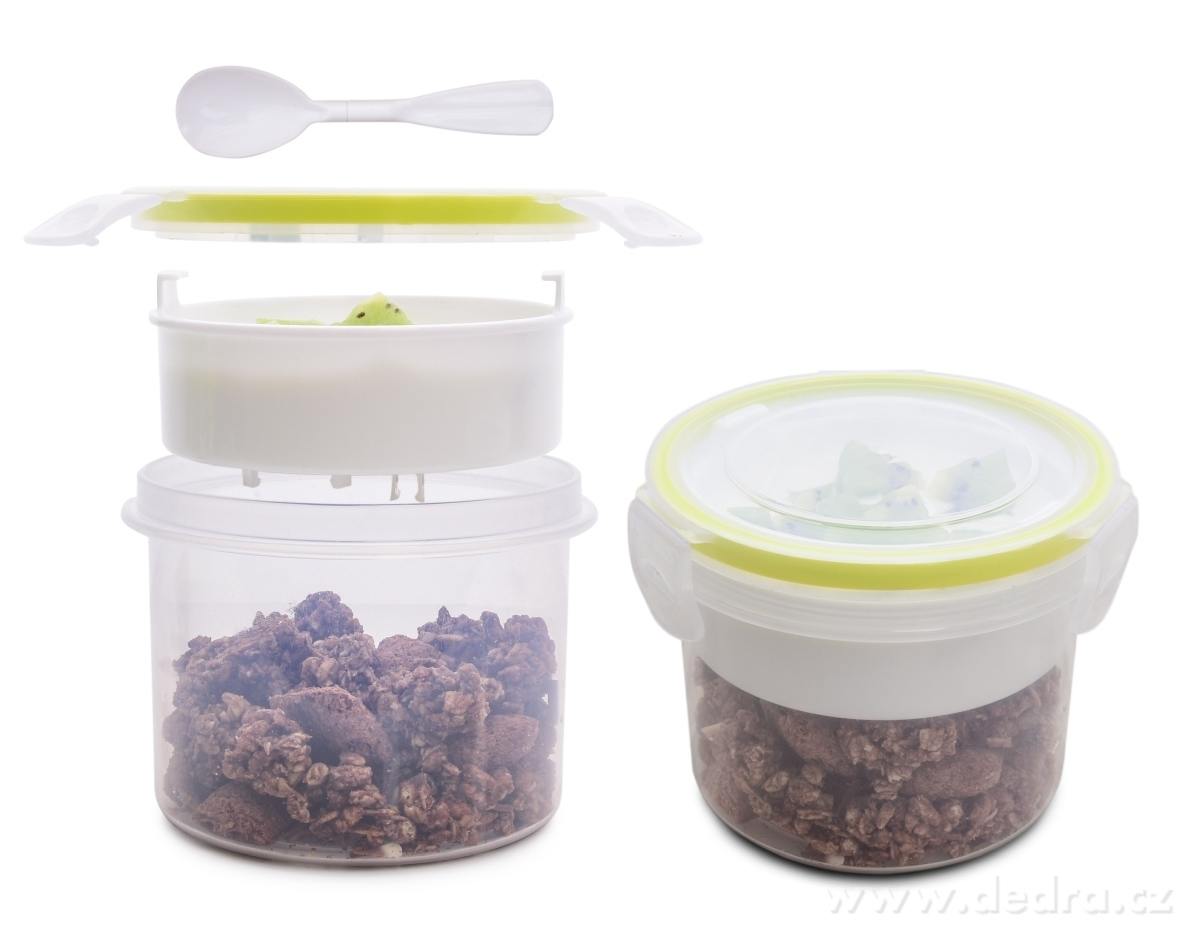 CVAK&CVAK JOGURTOVNÍK, 450 ml, dóza 3v1 na jogurt, ovoce & lžičku – náhled 2 | Grand Móda