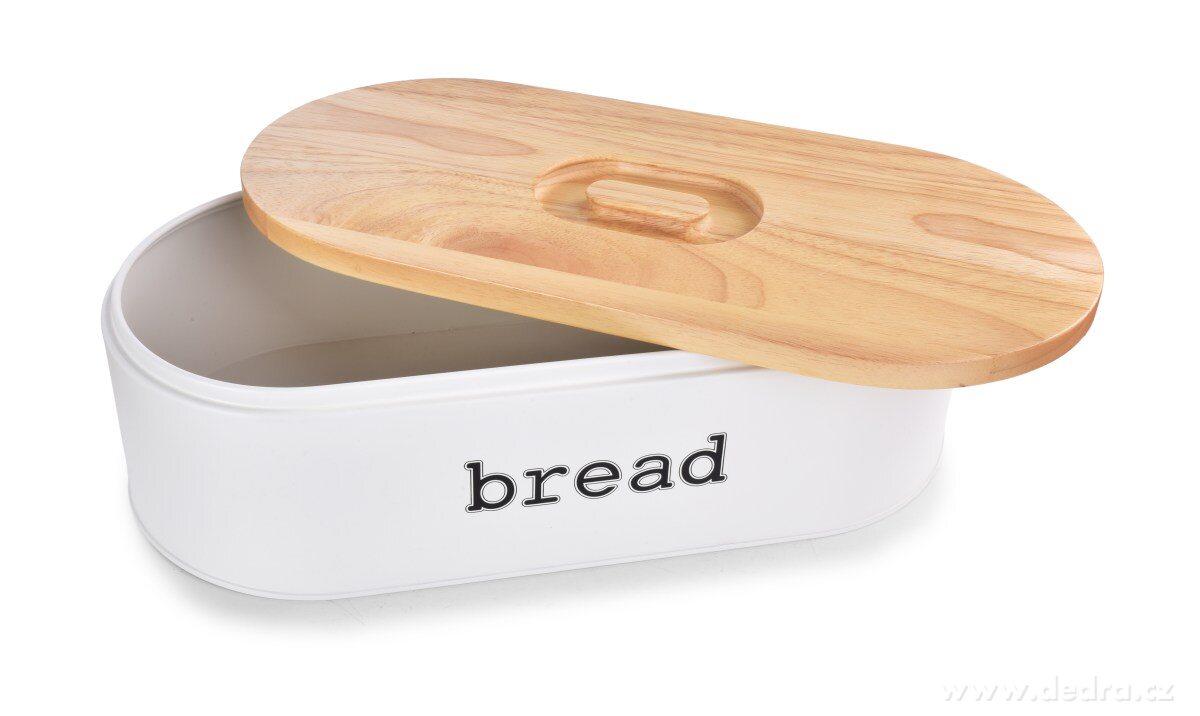 Chlebník BREAD, kovový s krájecím víkem z masivního dřeva – náhled 2 | Grand Móda