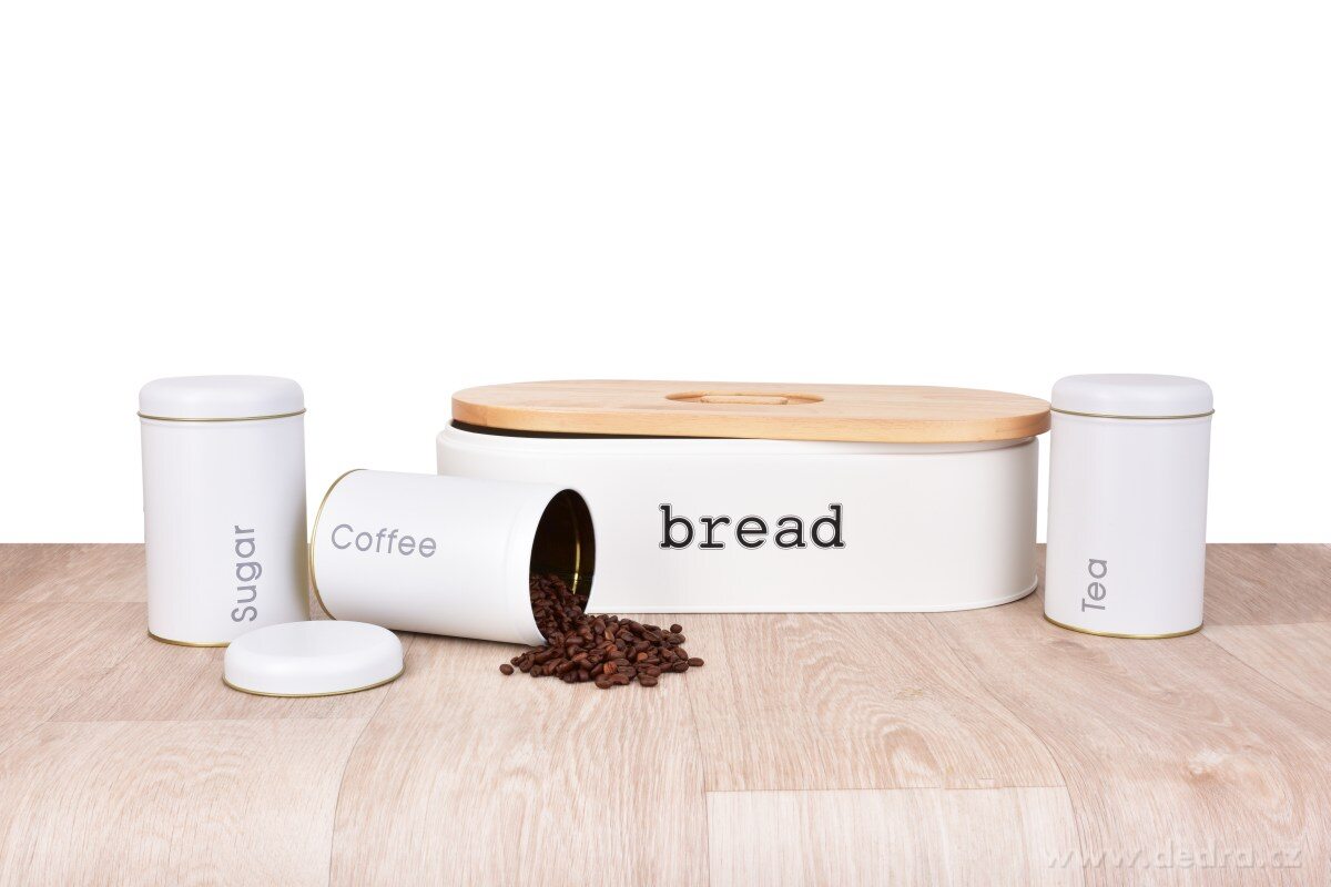 Chlebník BREAD, kovový s krájecím víkem z masivního dřeva – náhled 3 | Grand Móda