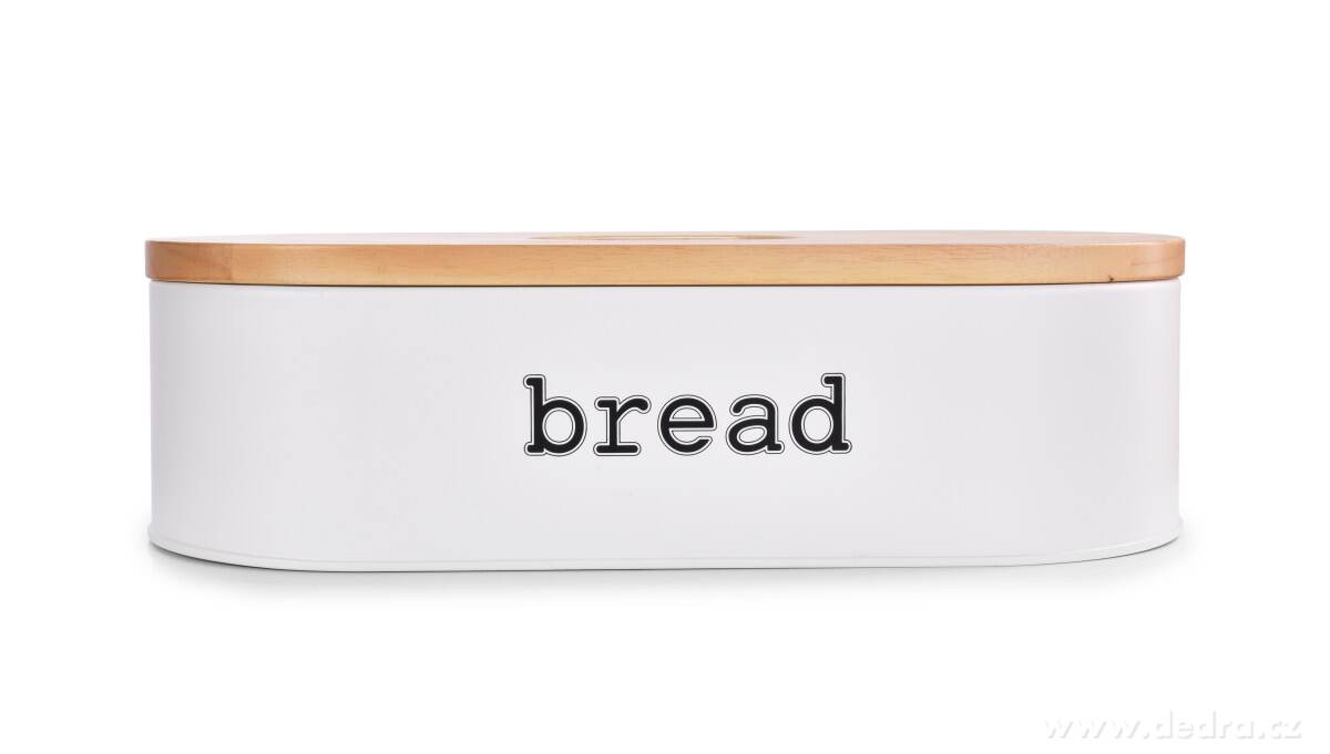 Chlebník BREAD, kovový s krájecím víkem z masivního dřeva – náhled 4 | Grand Móda